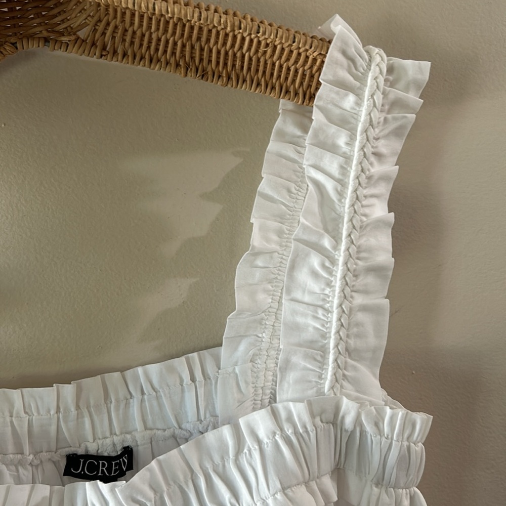 J. Crew cotton voile ruffle-trim shift dress size large - Picture 10 of 12